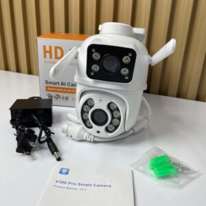 Cámara de Seguridad Doble Lente PTZ WiFi Vigilancia Inteligente 360° para Hogar, Negocio y Finca