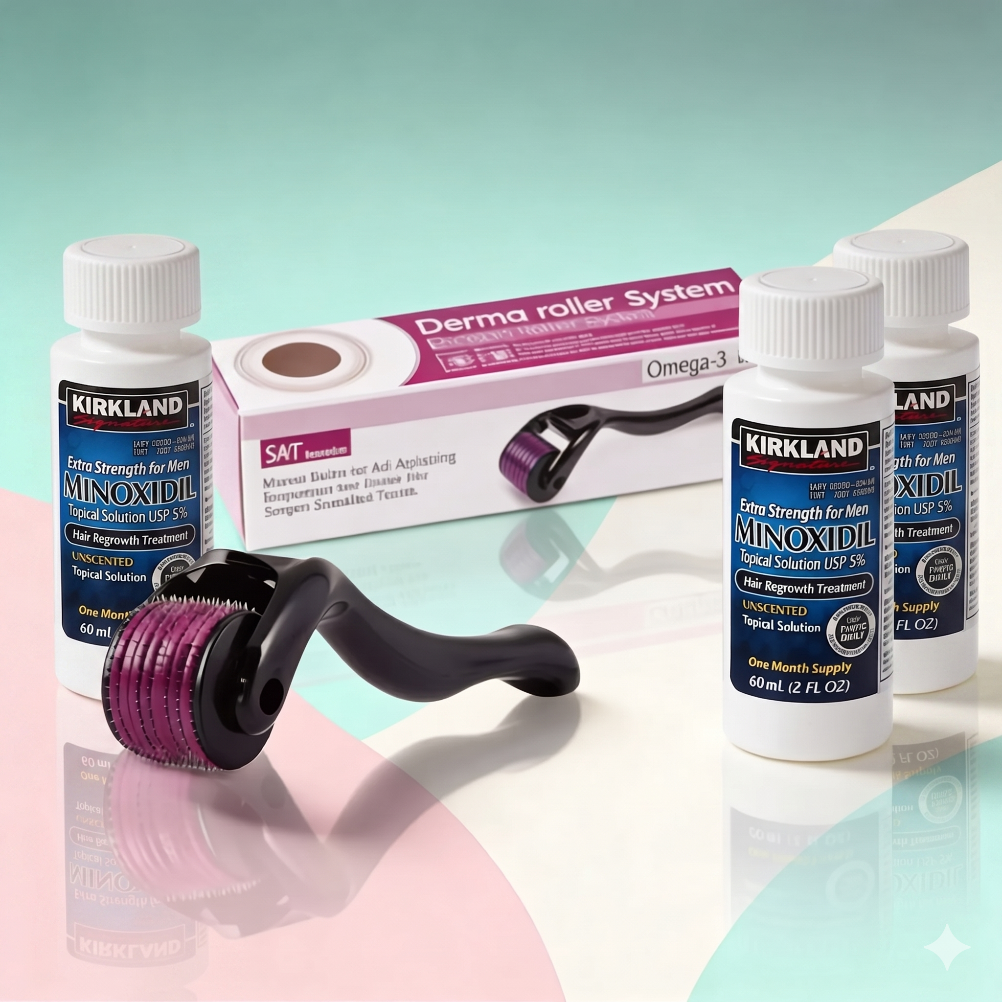 minoxidil kirkland x 3 + 1 dermarroller
